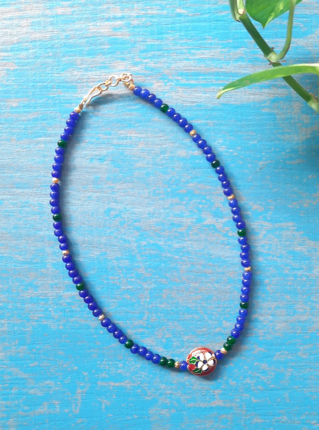 Royal blue clearance beaded necklace