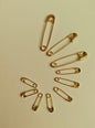 Set of 10 assorted sizes pure brass safety pins