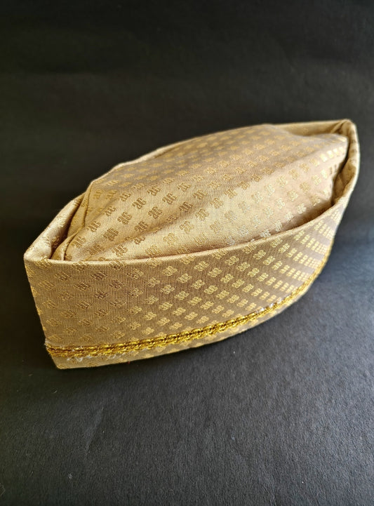 Golden brocade Yajman Topi with Golden border for Batu