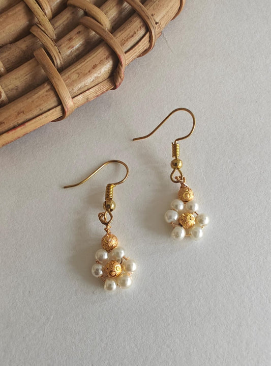 Beautiful Beaded Pearls Kudi Hanging Earrings To match perfectly with Pearls Thushi for Girls