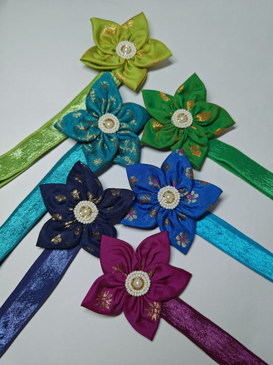 Cool Coloured Sadafuli Flower Stretchable headband for baby girl