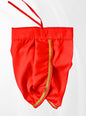 Red Dupion Silk Dhoti with Golden Border