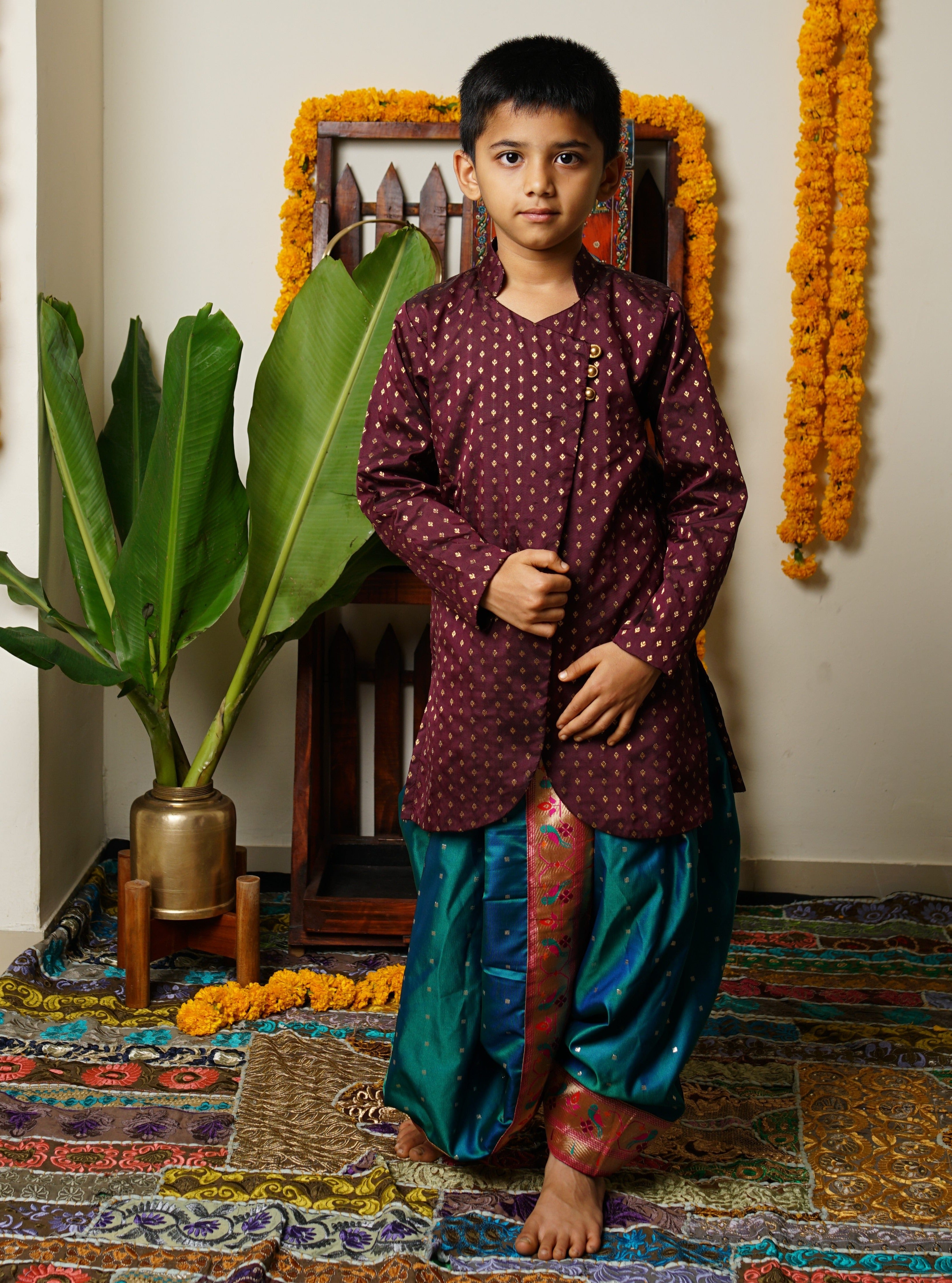 Silk kurta for hot sale baby boy