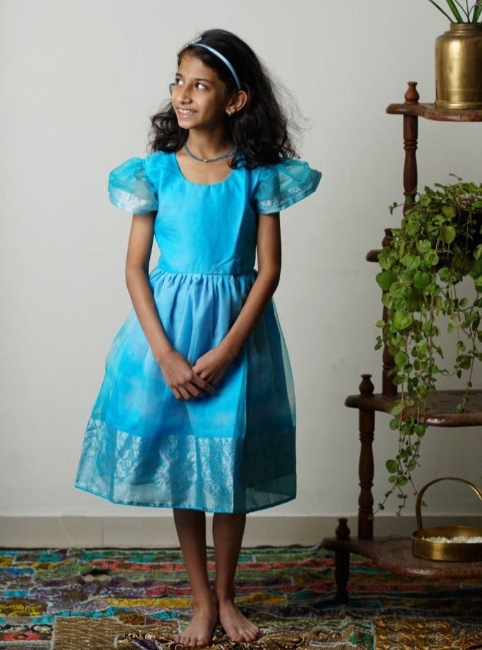 Get Blue Cotton Tier Dress at ₹ 1749 | LBB Shop